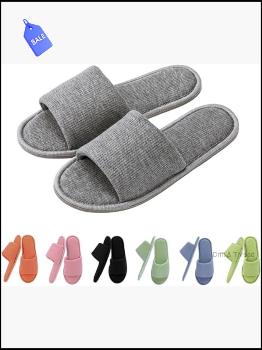 Women's Open Toe Waffle Memory Foam Slippers Non-Slip Indoor House Shoes
